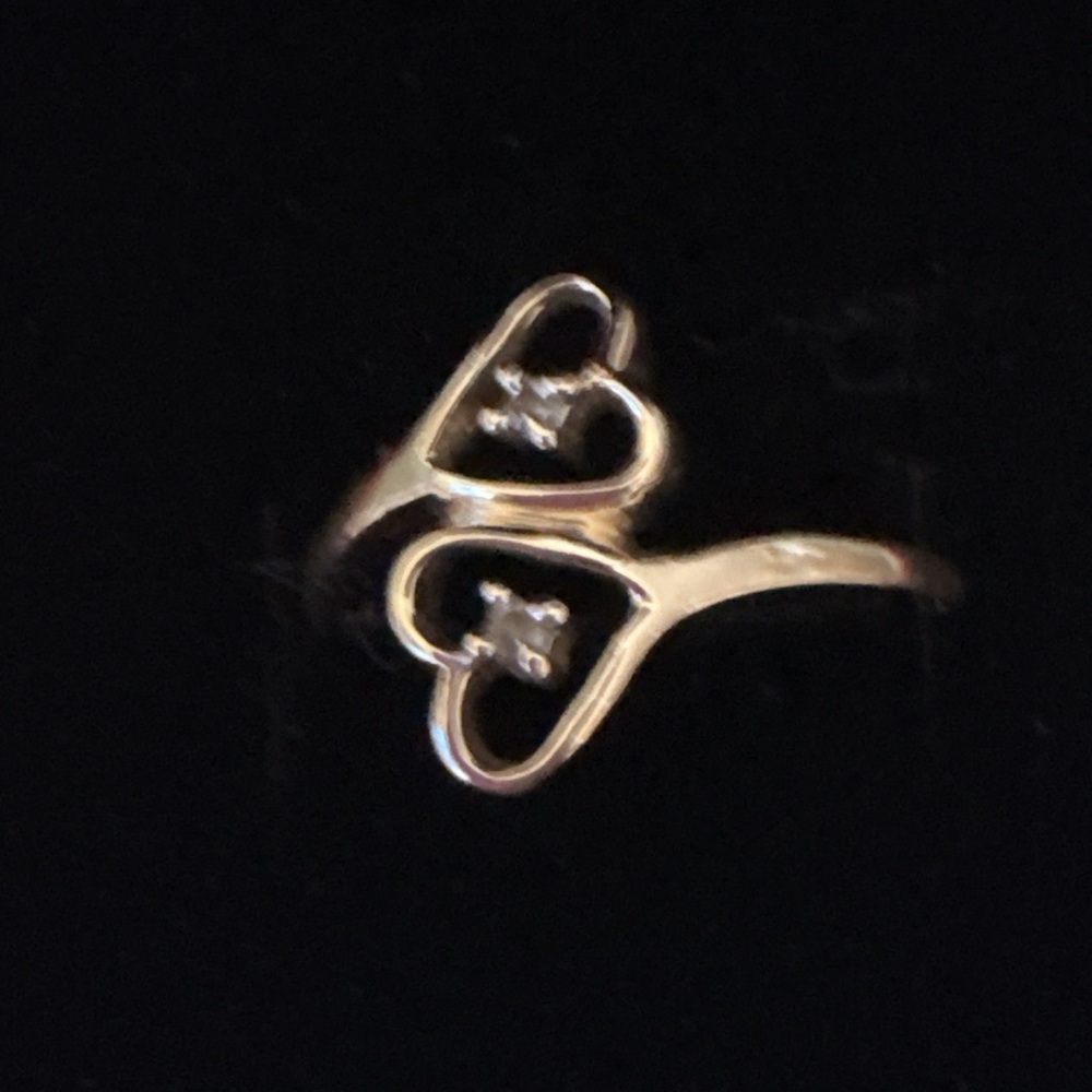 Chic Double Heart Gold Ring